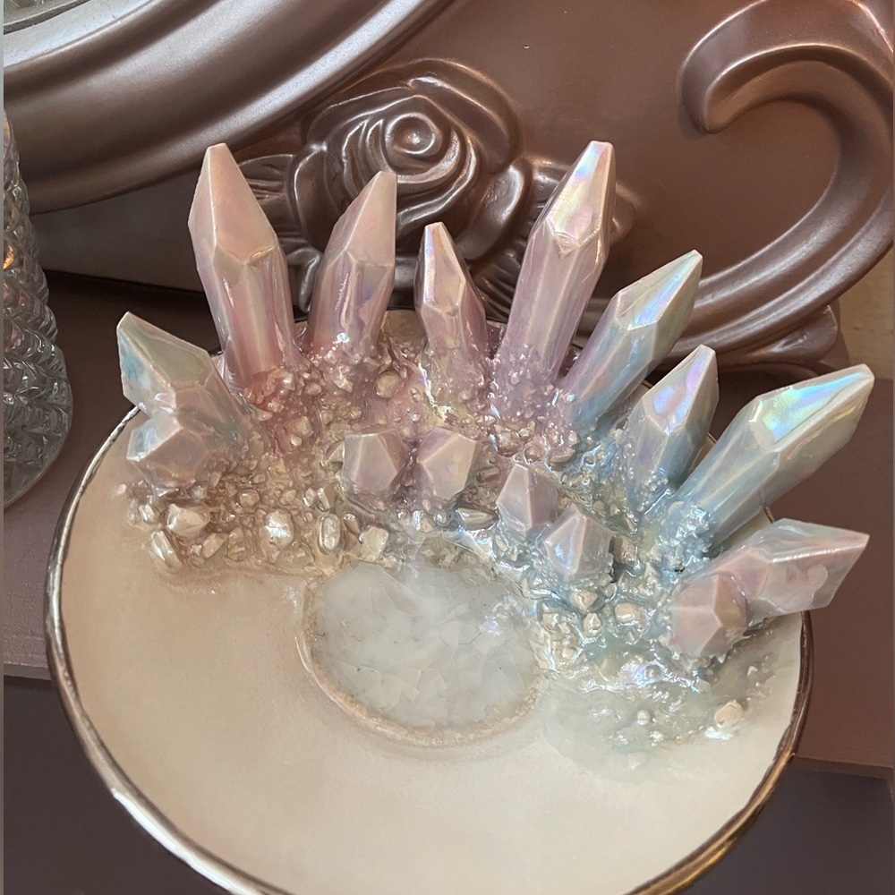 opalescent aura jewelry dish